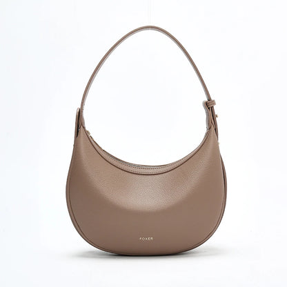 FOXER Women Fashion Small Shoulder Bag Lady Crossbody Handbag Half-Moon Underarm Bag with Logo Perfect Gift  for Wife