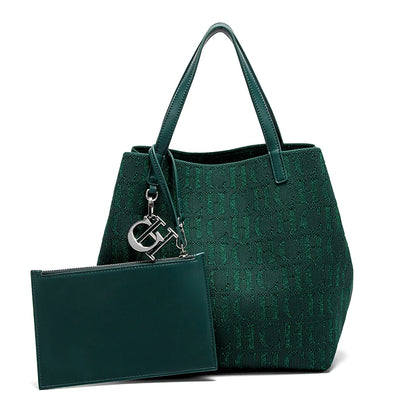CH Ladies Shoulder Bag Simple Solid Colour Letter Print Design Ladies Tote Bag Large Capacity Daily Commuter Bag Ladies Crossbod
