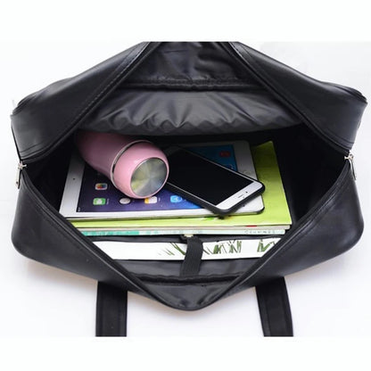 Student JK Handbag Waterproof PU Leather Single Shoulder Uniform Bag for Men And Women Official Document Commuter Backpack
