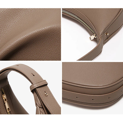 FOXER Women Fashion Small Shoulder Bag Lady Crossbody Handbag Half-Moon Underarm Bag with Logo Perfect Gift  for Wife