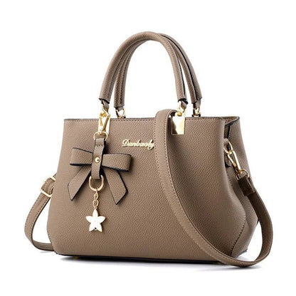 Fashion Solid Color With Bow One Shoulder Bag Portable Bandolera Casual Satchel Large Capacity Cross-body Handbag For Women