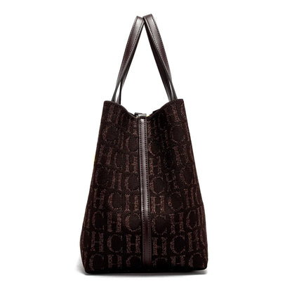CH Ladies Shoulder Bag Simple Solid Colour Letter Print Design Ladies Tote Bag Large Capacity Daily Commuter Bag Ladies Crossbod