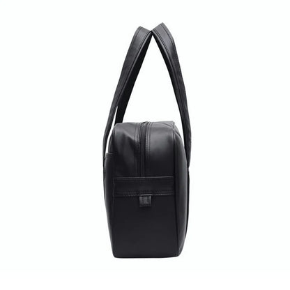 Student JK Handbag Waterproof PU Leather Single Shoulder Uniform Bag for Men And Women Official Document Commuter Backpack