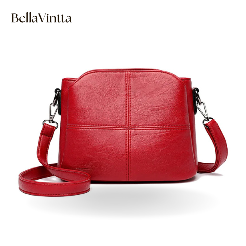Vintage Women's Soft PU Leather Shoulder Bag Square Solid Color Crossbody  Middle Aged Female New Large Lady Messenger Bags