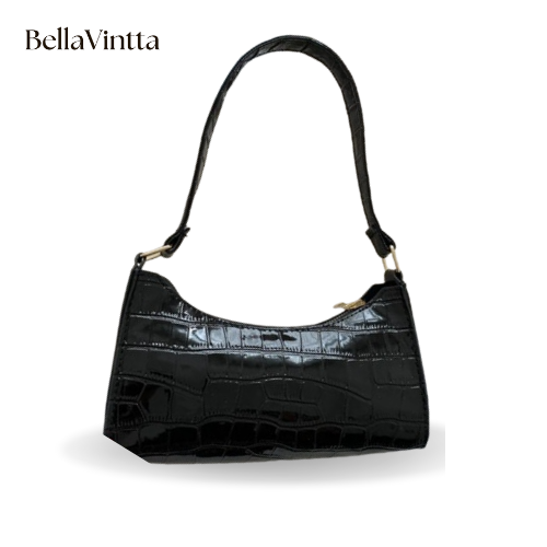 Fashion PU Leather Bags for Women Alligator Pattern Armpit Handbag Female Small Underarm Messenger Bag Purse