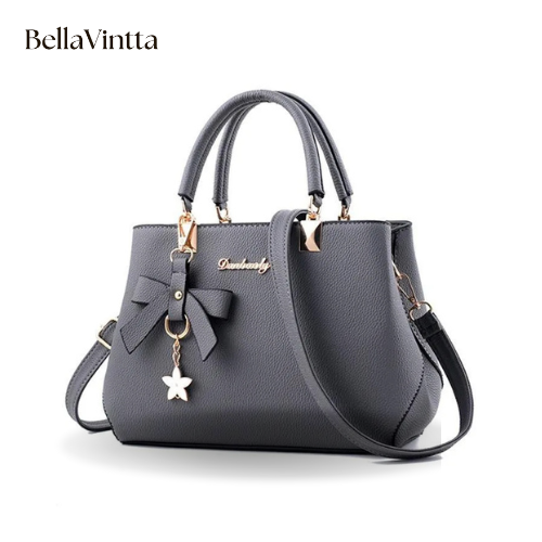 Fashion Solid Color With Bow One Shoulder Bag Portable Bandolera Casual Satchel Large Capacity Cross-body Handbag For Women
