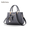 Fashion Solid Color With Bow One Shoulder Bag Portable Bandolera Casual Satchel Large Capacity Cross-body Handbag For Women