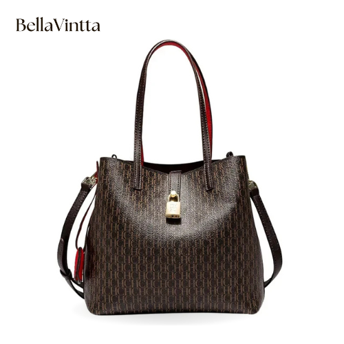 CH Premium Versatile Leather Crossbody Bag Ladies Large Capacity Daily Commuter Tote Bag Letter Print Design Ladies Fashion